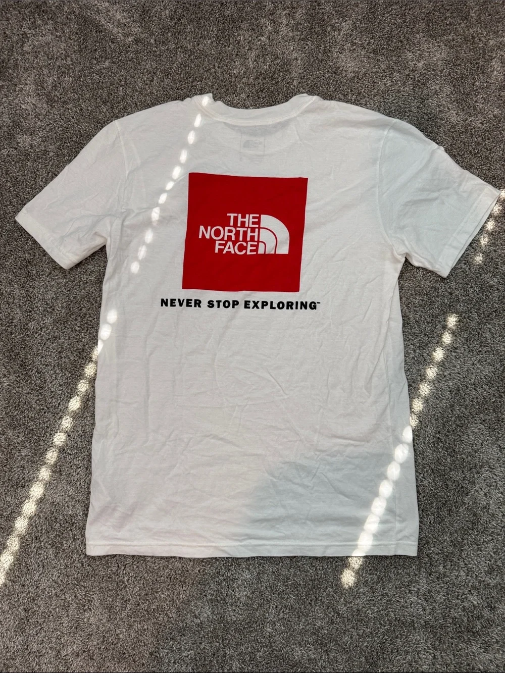 The North Face White Short Sleeve Tee with Black Logo